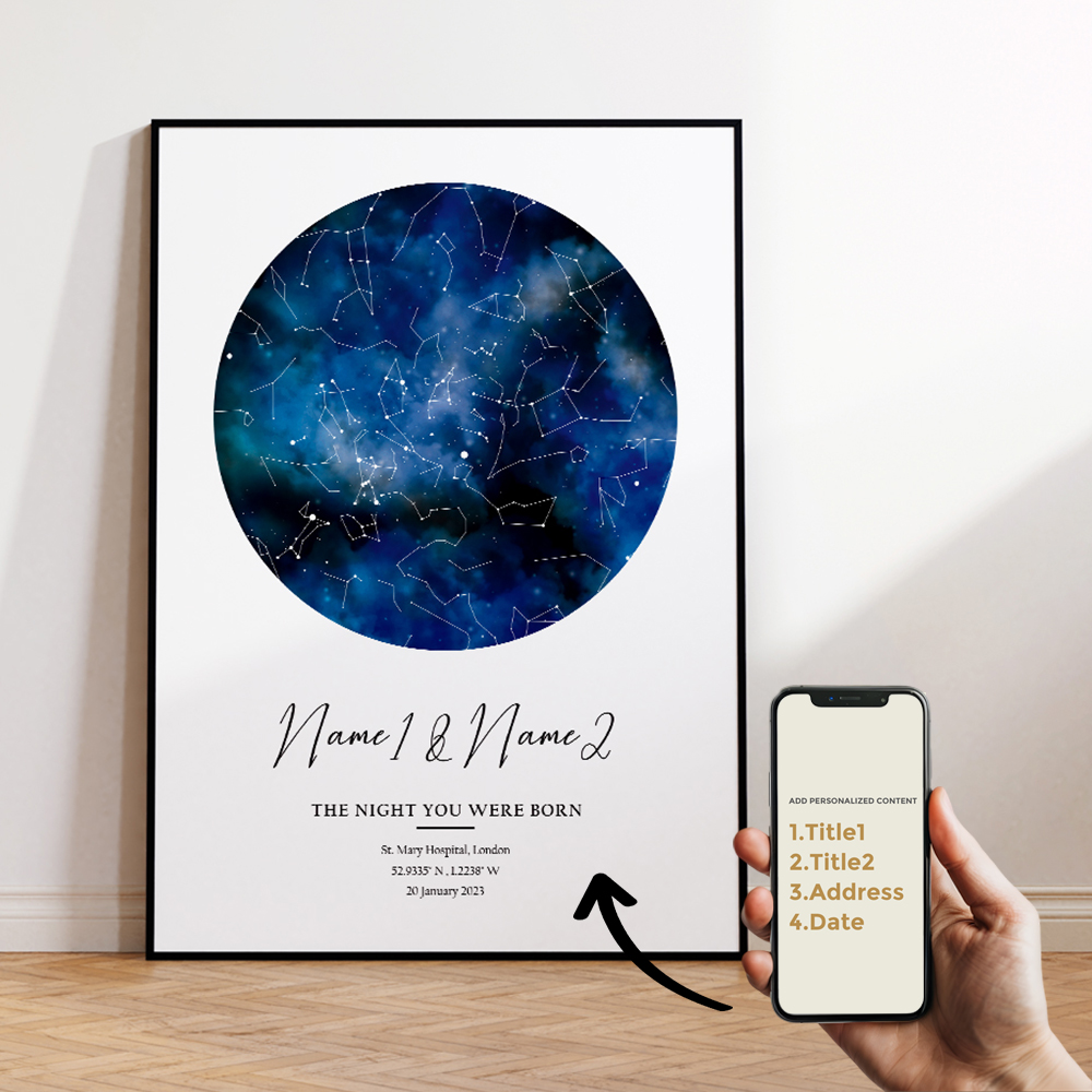 الحديثة مخصصة شخصية ليلة السما - مراجعة Star Map Poster وسعره